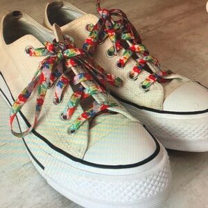 Converse Women's Cream and White Trainers